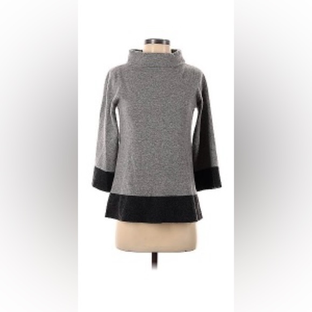 Autumn Cashmere gray charcoal cowl neck cashmere sweater size small